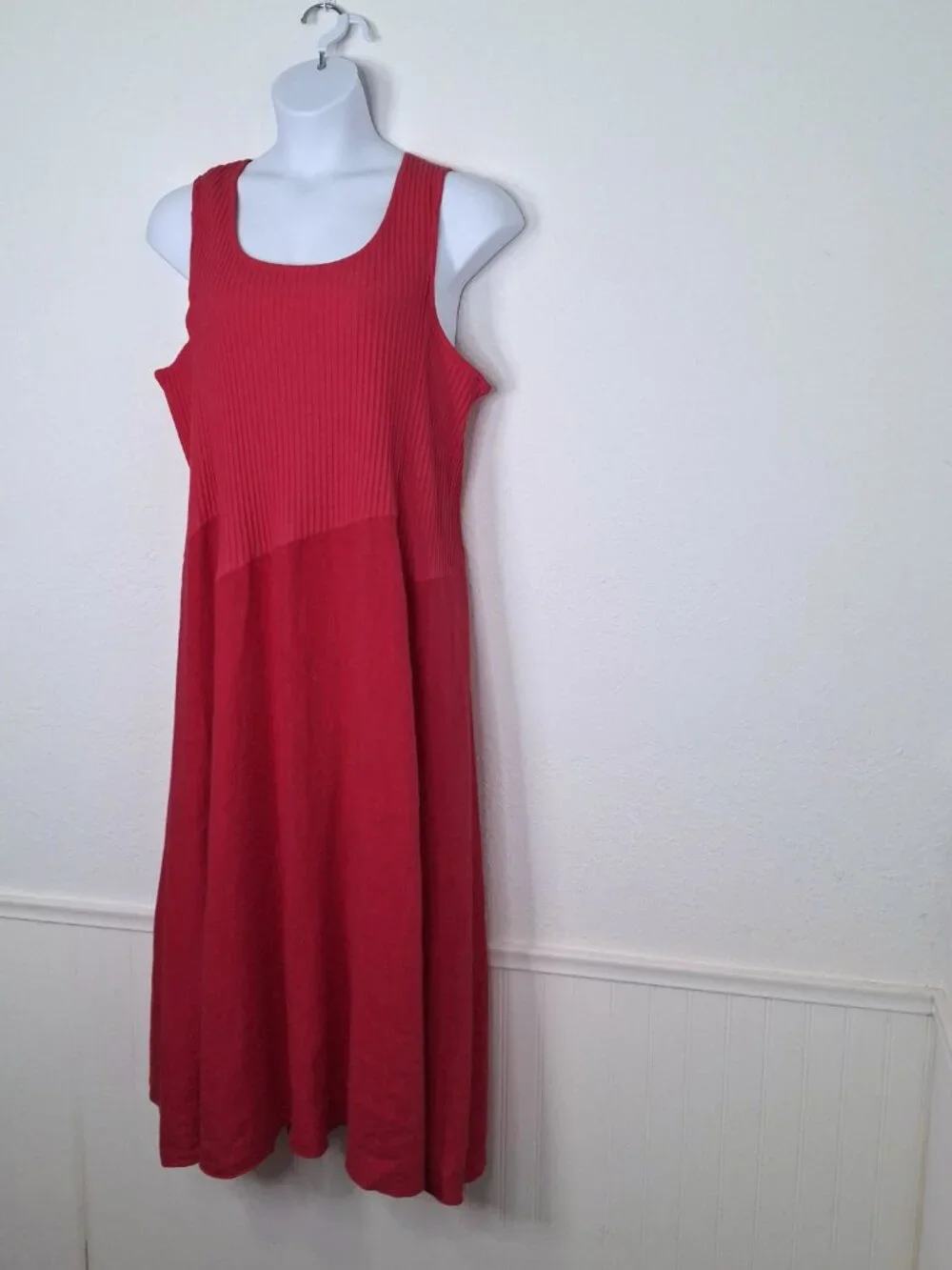 Fenini 100% Linen Cotton Dress Midi Sz XL Convertible Sundress Lagenlook Coastal
